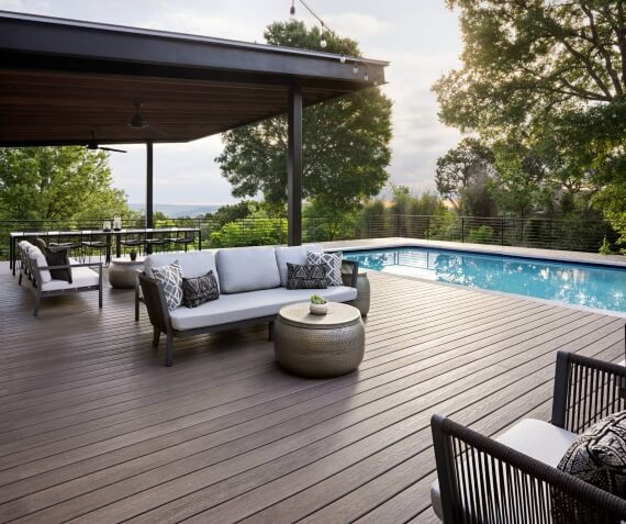 bamboo decking pool side