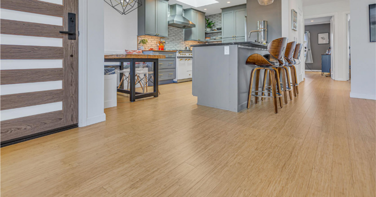 Natural Strand bamboo flooring in kitchen