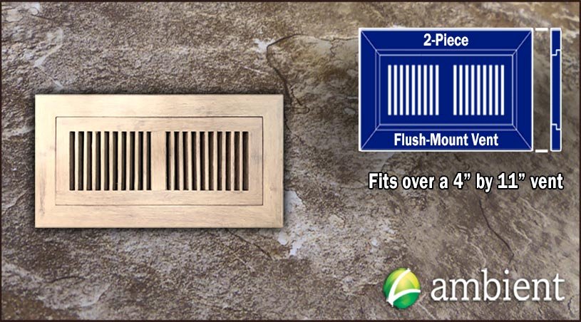 Tahoe Distressed Flush Mount 4x11 Bamboo Vent Grill