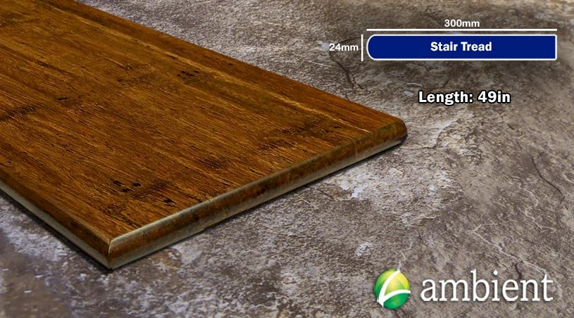 Carbonized Antiqued Bamboo Stair Tread