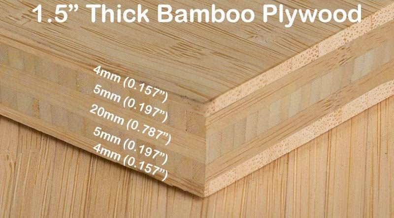 1-1/2 inch Natural Vertical Unfinished Bamboo Plywood