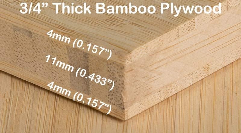 3/4 inch Natural Vertical Unfinished Bamboo Plywood